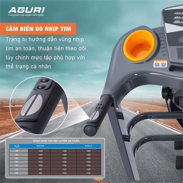 Tay cầm và cảm biến nhịp tim