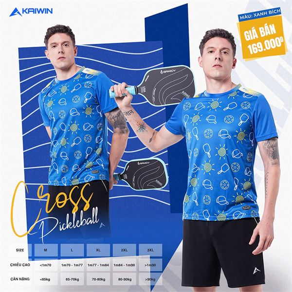 Áo T-shirt Pickleball Kaiwin Cross Nam