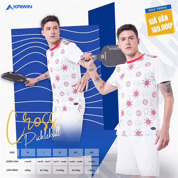 Áo T-shirt Pickleball Kaiwin Cross Nam