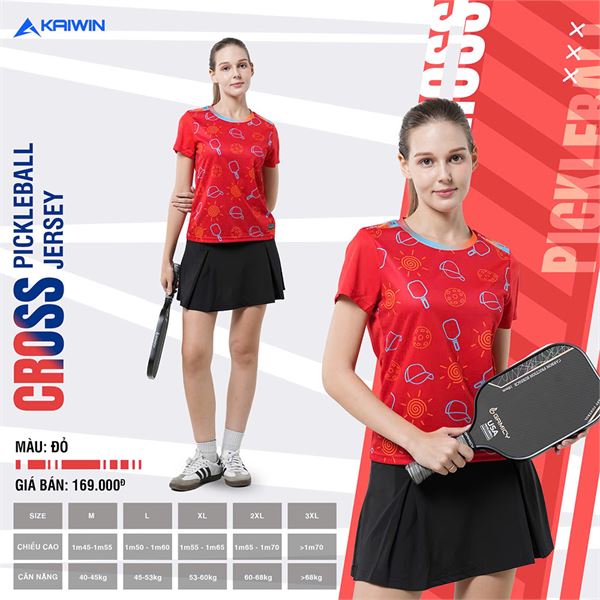 Áo T-shirt Pickleball Kaiwin Cross Nữ