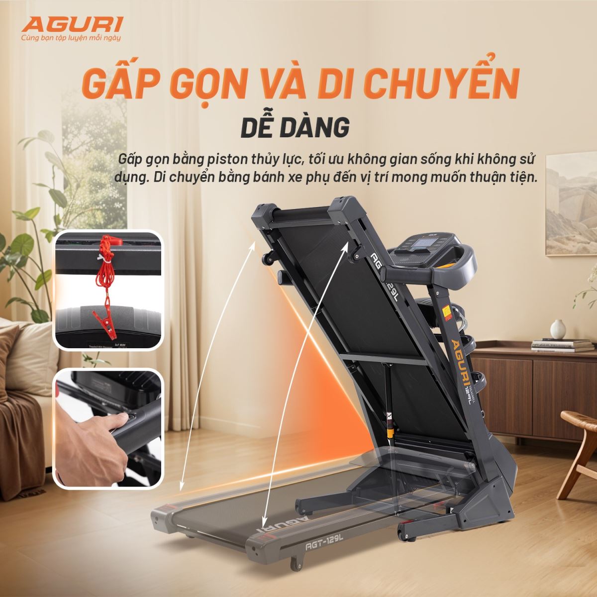 Nên chọn máy chạy bộ gấp gọn nếu diện tích hạn chế