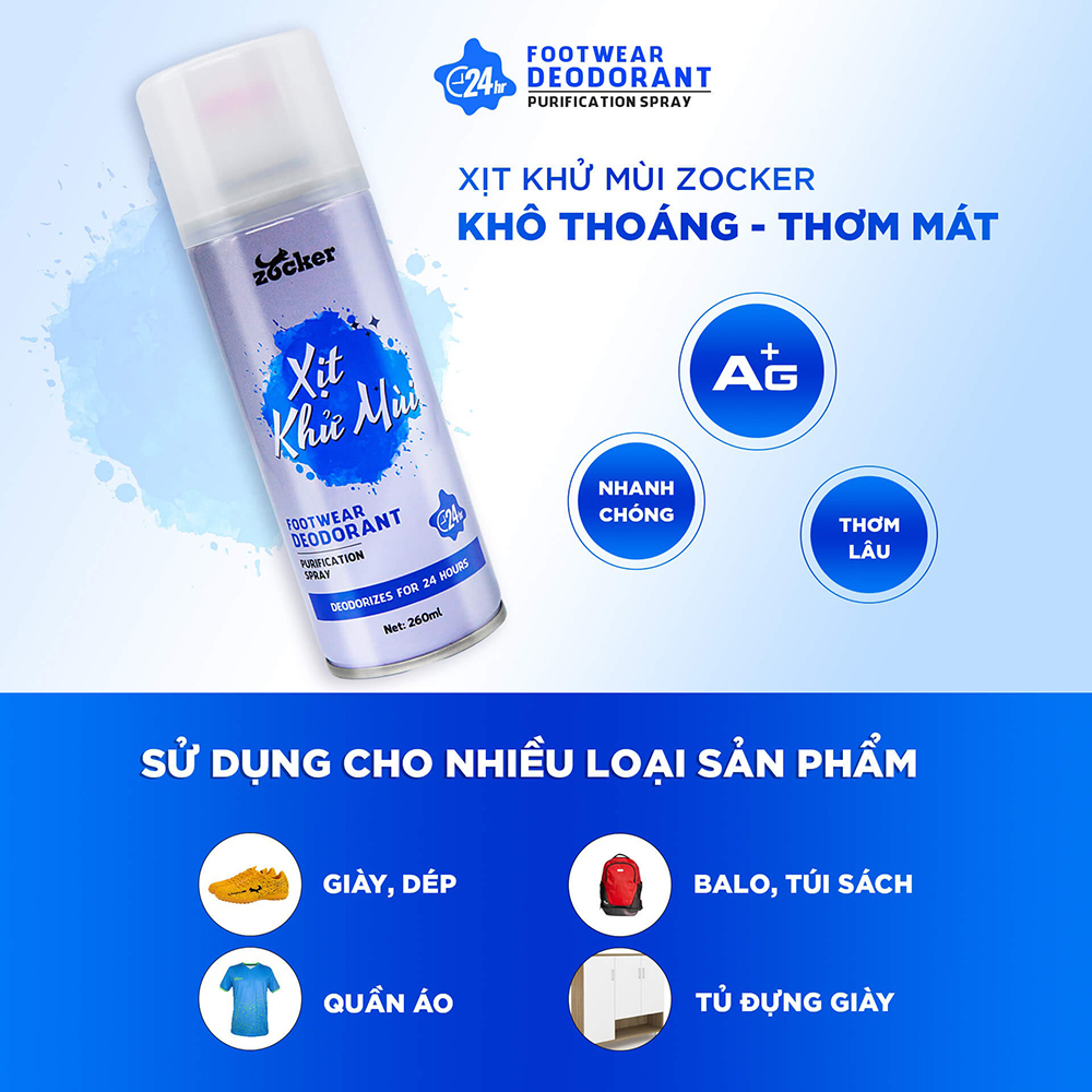 xịt khử mùi giày Zocker 4