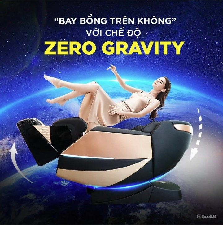 Tính năng ghế massage 6D không trọng lực (Zero Gravity)