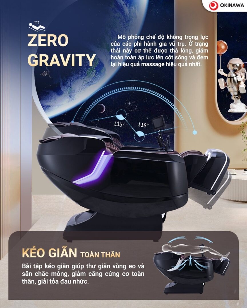 Zero Gravity kéo giãn đỉnh cao, cho những phút giây thư giãn hoàn hảo