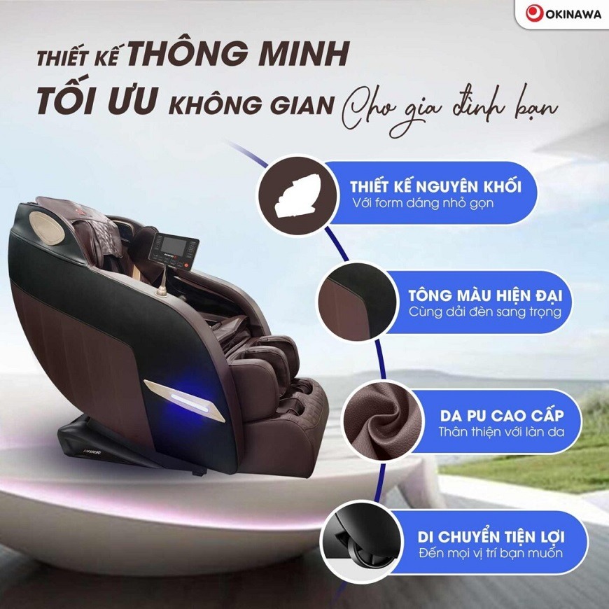 Ghế Massage Okinawa OS-301 thiết kế thông minh, tối ưu