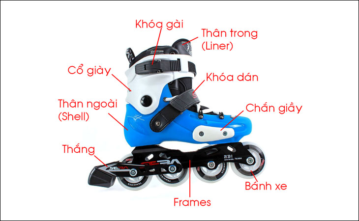 Những bộ phận chính của giày Patin