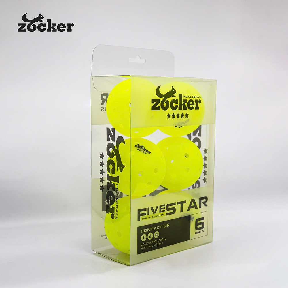  Bóng thi đấu Pickleball Zocker Five Star (Hộp 6 Quả)