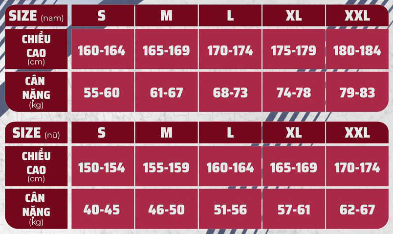 Hướng dẫn chọn size áo thể thao