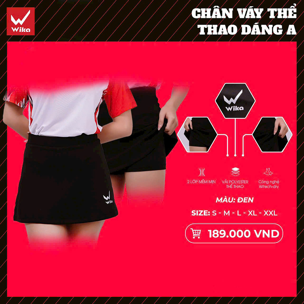 chân váy thể thao Wika dáng chữ A 1