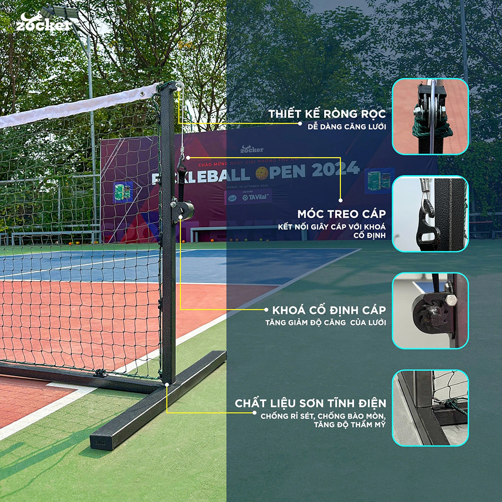 bộ khung lưới Pickleball cao cấp Zocker LPZ30 1
