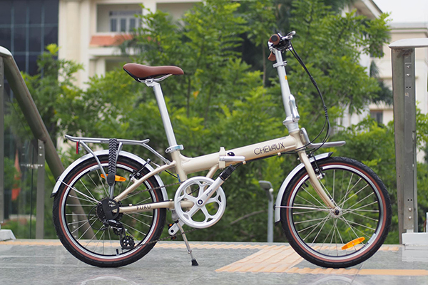 xe đạp gấp CHEVAUX Fuku Vàng Cát