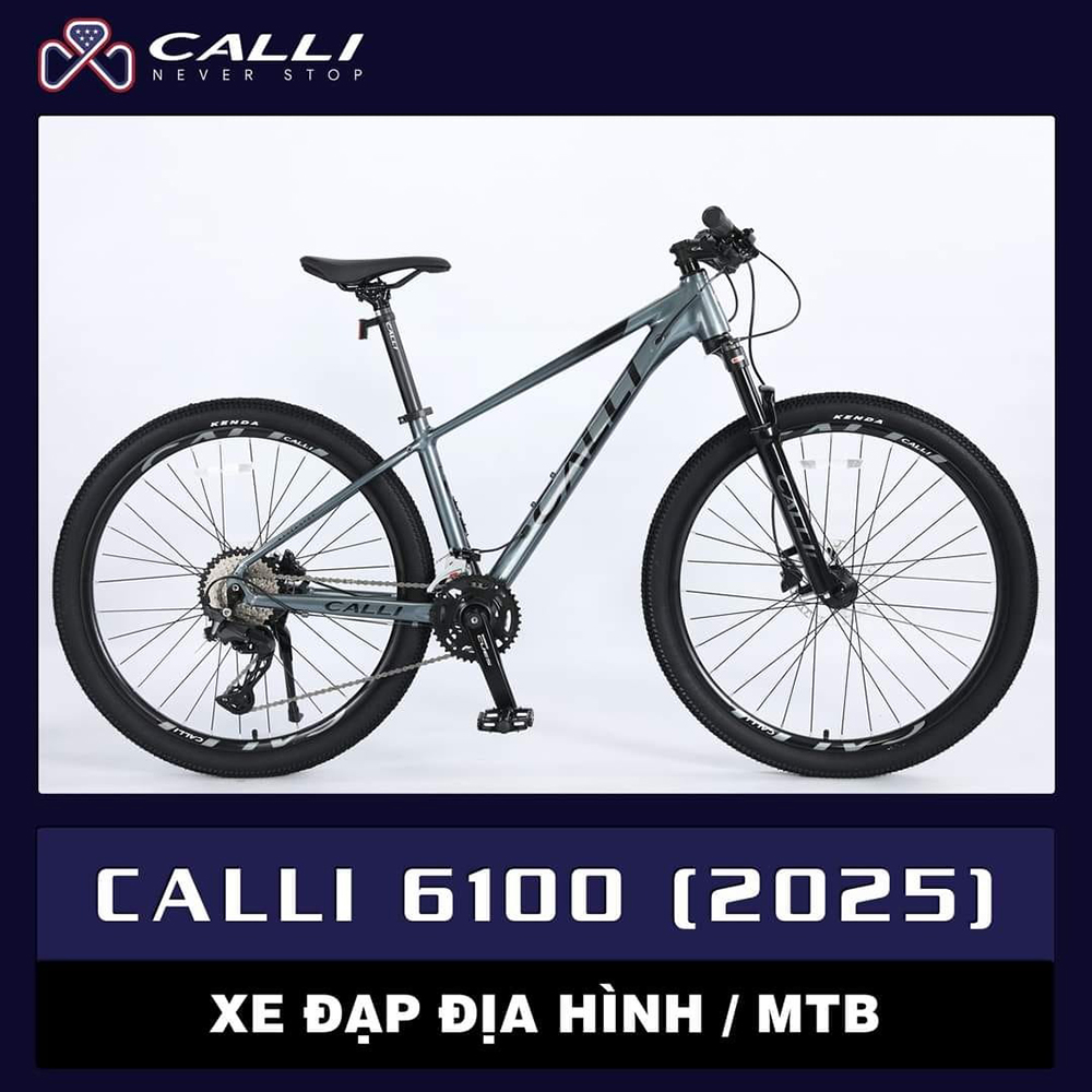 xe đạp địa hình thể thao CALLI 6100 2025 xám