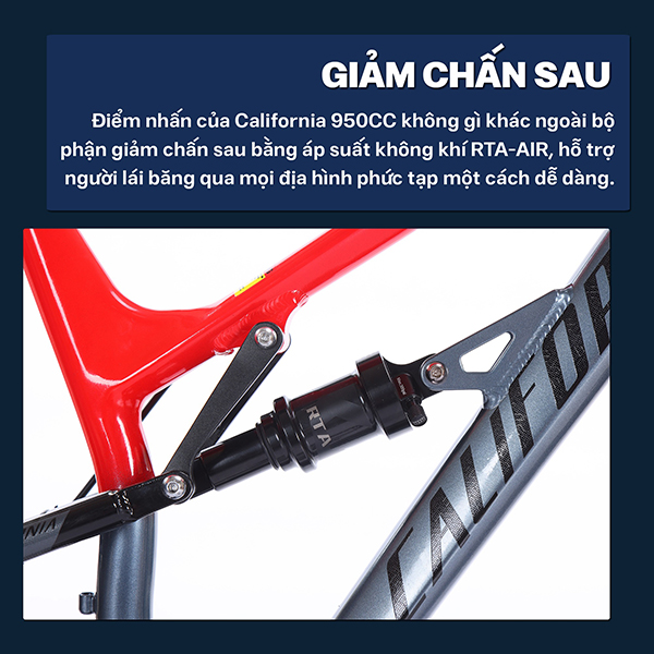 giảm xóc xe đạp địa hình thể thao California 950CC