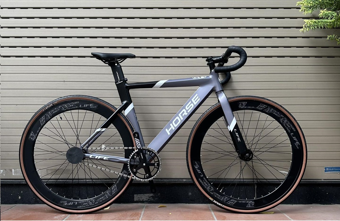 Xe đạp Fixed Gear Life Horse mầu Đen Ghi
