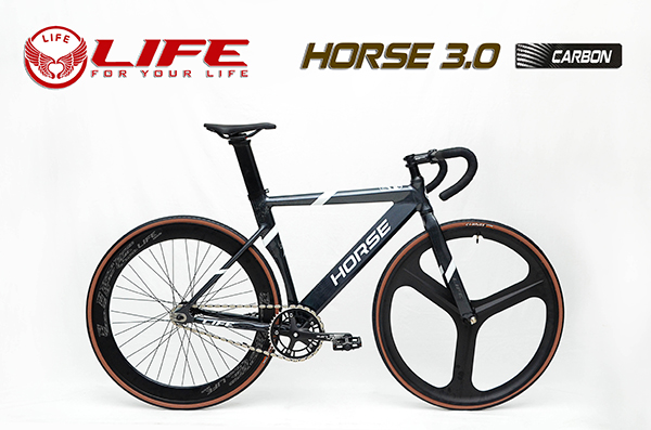 xe đạp Fixed Gear Life Horse 3.0 đen Carbon