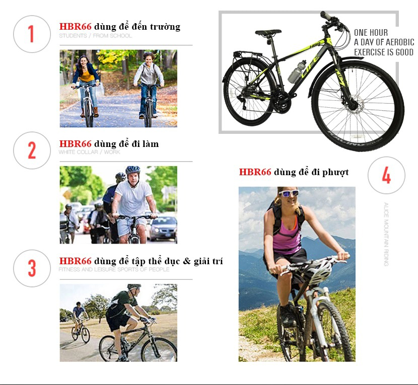 xe đạp touring Life HBR66