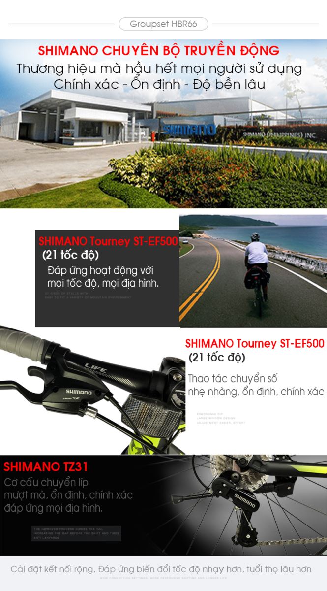 Bộ đề Shimano giúp xe dễ dàng di chuyển