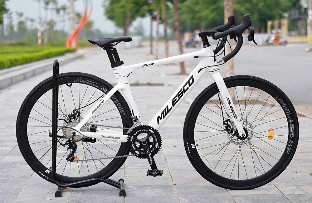 xe đạp đua MILESCO GL-S trắng