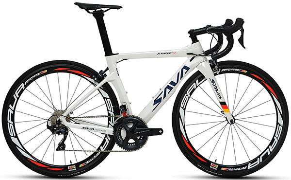 xe đạp đua SAVA X3 PLUS trắng xanh