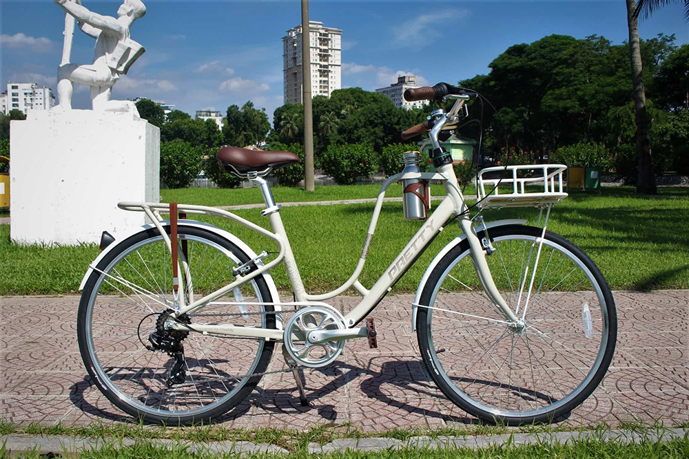 Xe đạp Vinabike Pretty mầu Sữa