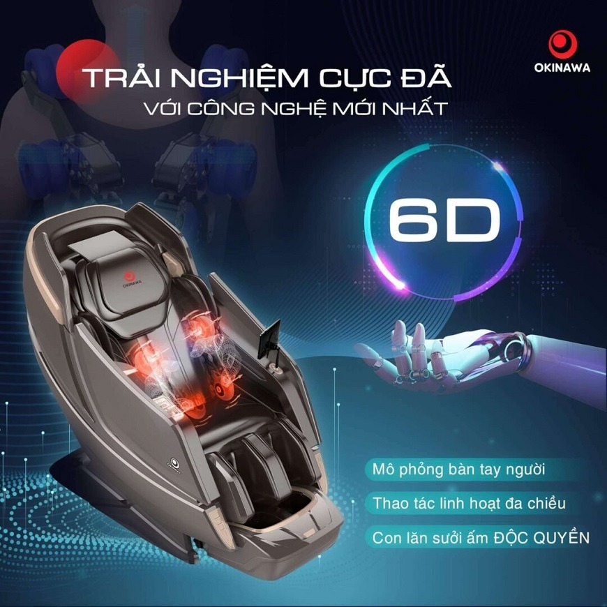 Công nghệ massage: con lăn 3D, 4D, 5D/6D & AI tự động