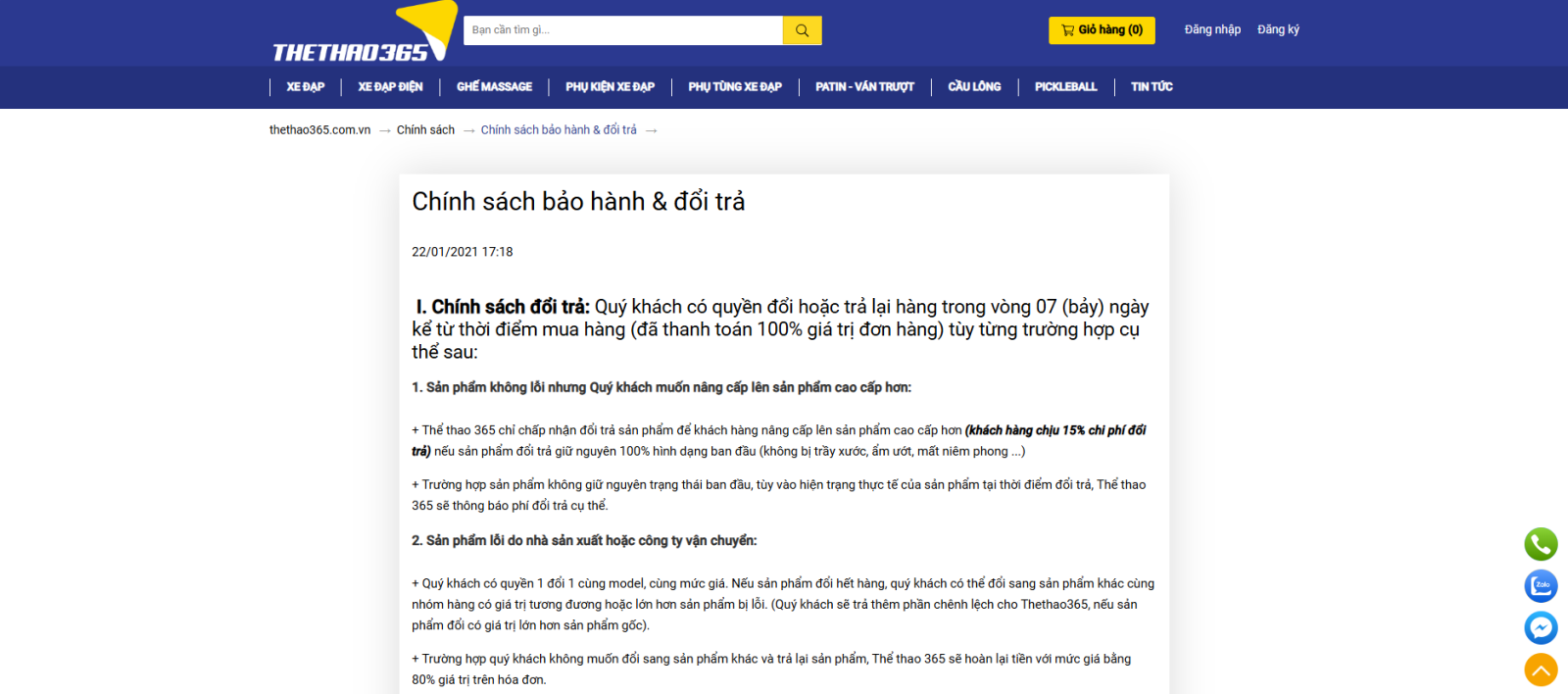 Chính sách bảo hành và hỗ trợ khách hàng