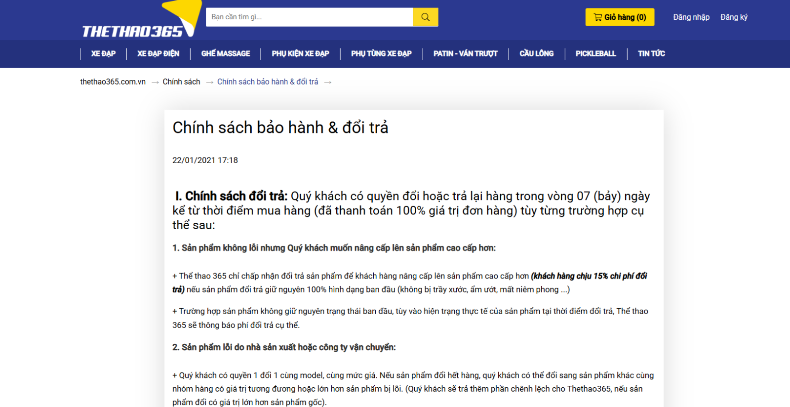 Chính sách bảo hành và hậu mãi