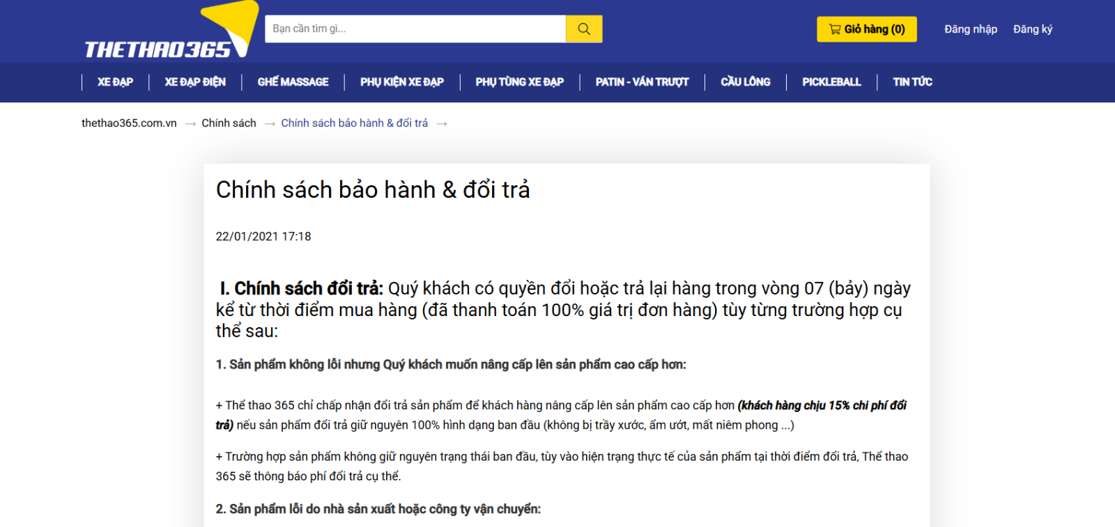 Chế độ bảo hành chính hãng