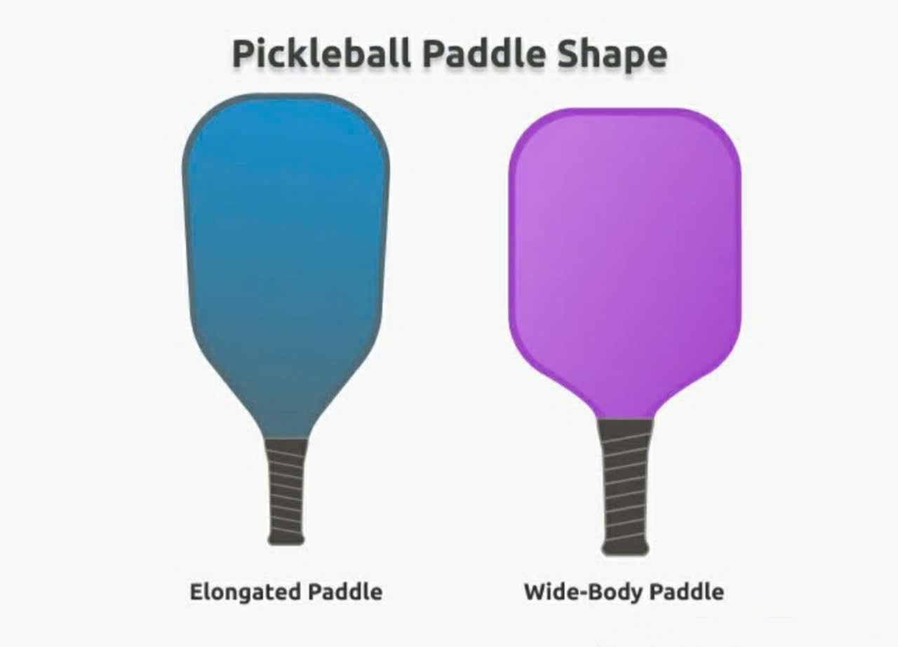 Hình dạng của vợt pickleball