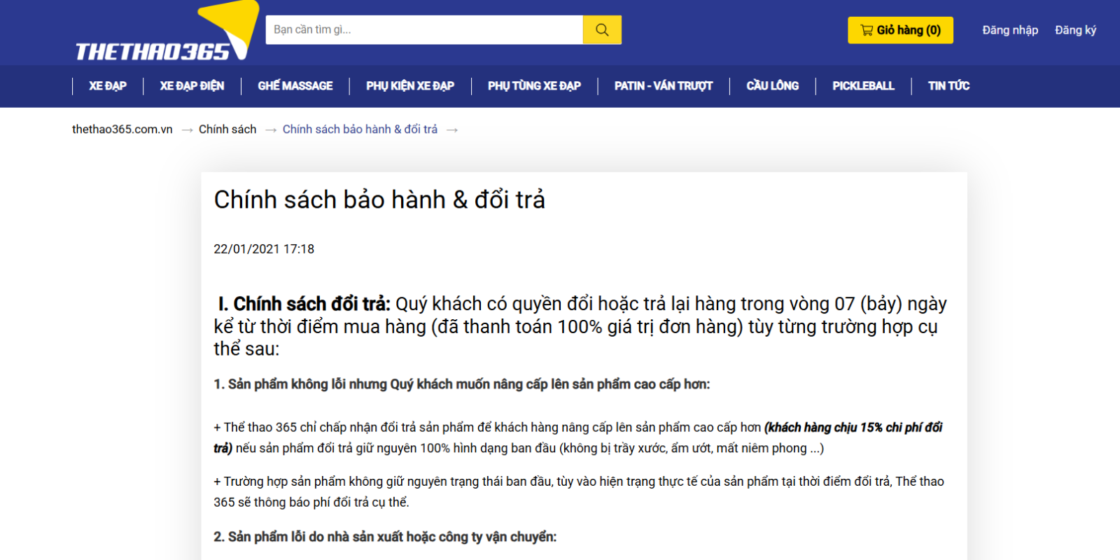 Chính sách bảo hành rõ ràng