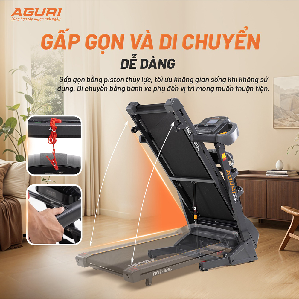 Máy chạy bộ gia đình có gấp gọn được không?